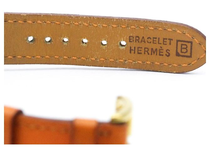 Hermès Relógio de pulso Heure H em couro banhado a ouro com quartzo - vista 7