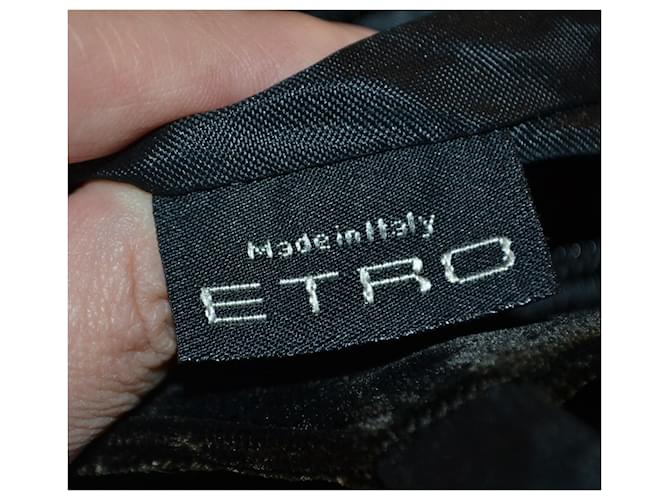 Borsa Etro in velluto Marrone Nero - vista 8