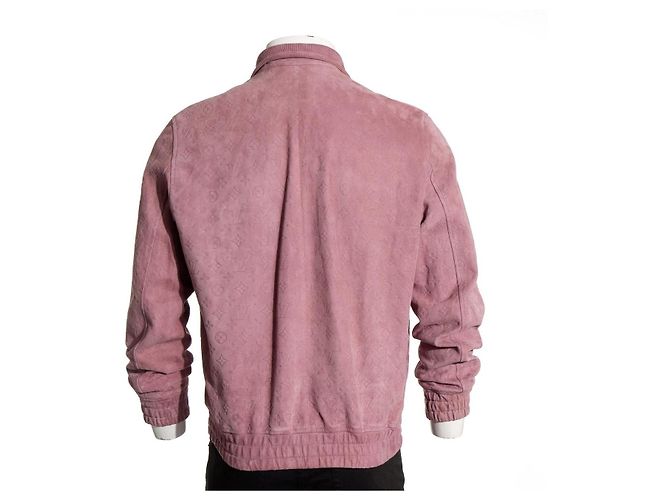 Louis Vuitton Giacca Bomber in scamosciato Monogram Rosa - vista 2