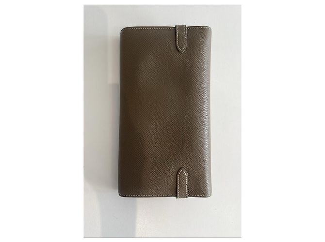 Hermès Kelly Portemonnaie aus Étoupe-Leder Taupe - Ansicht 2