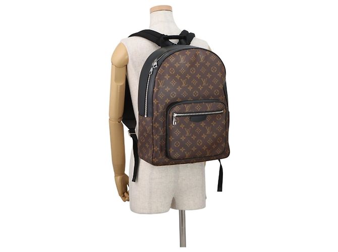 Zaino Louis Vuitton Monogram Macassar Josh M41530 Nero Bordò Monogramma - vista 4
