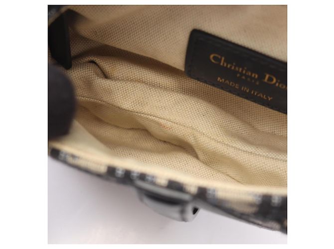 Mini borsa Saddle Christian Dior Beige Blu navy - vista 5