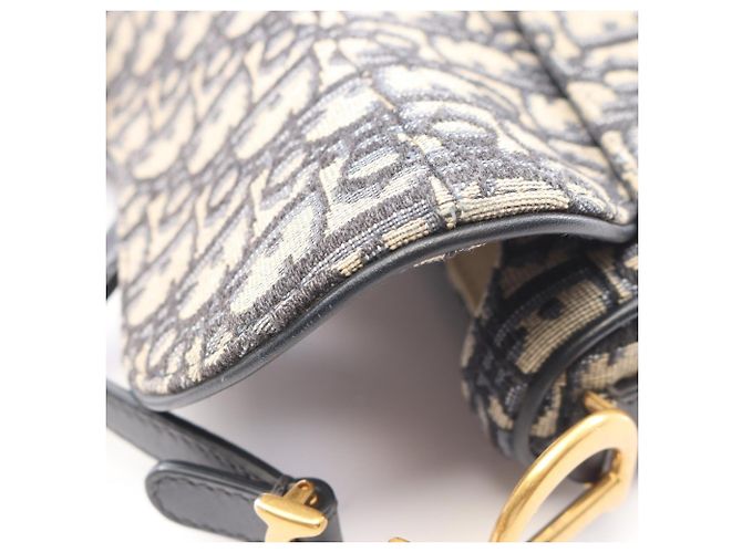 Mini borsa Saddle Christian Dior Beige Blu navy - vista 7