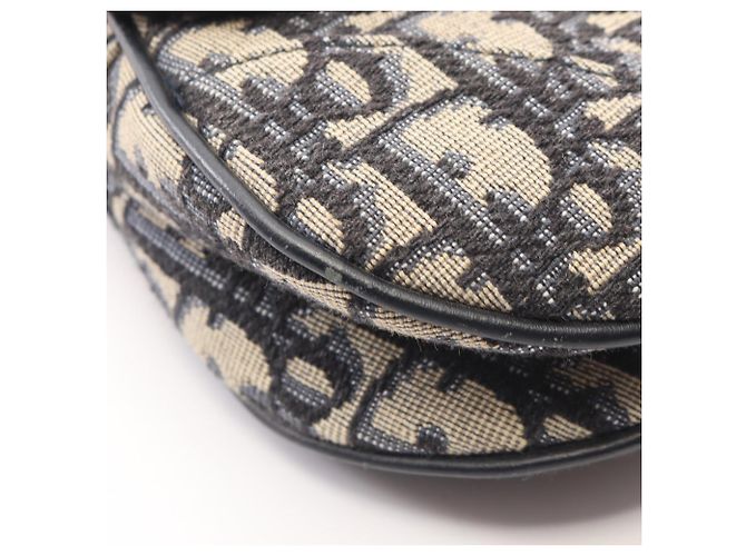 Mini borsa Saddle Christian Dior Beige Blu navy - vista 8