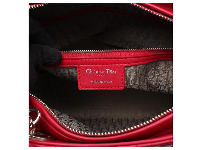 Borsa Christian Dior Lady Dior Large in pelle rosa - vista 4