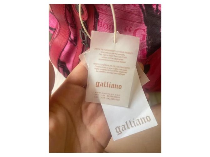 Galliano Borsa Tote Stampa Giornale Rosa - vista 2