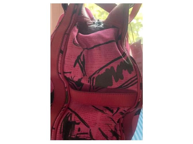 Galliano Borsa Tote Stampa Giornale Rosa - vista 4