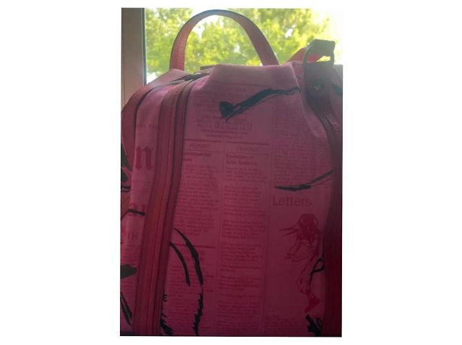 Galliano Borsa Tote Stampa Giornale Rosa - vista 5