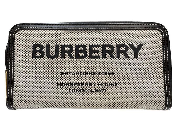 Cartera larga para mujer Burberry Negro Blanco - vista 2