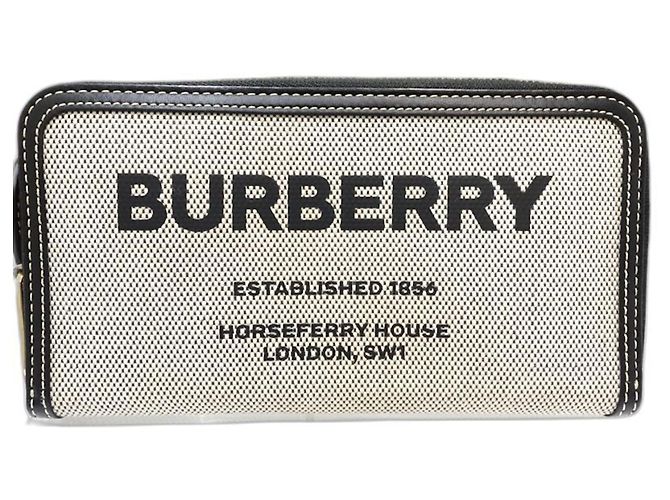 Cartera larga para mujer Burberry Negro Blanco - vista 3