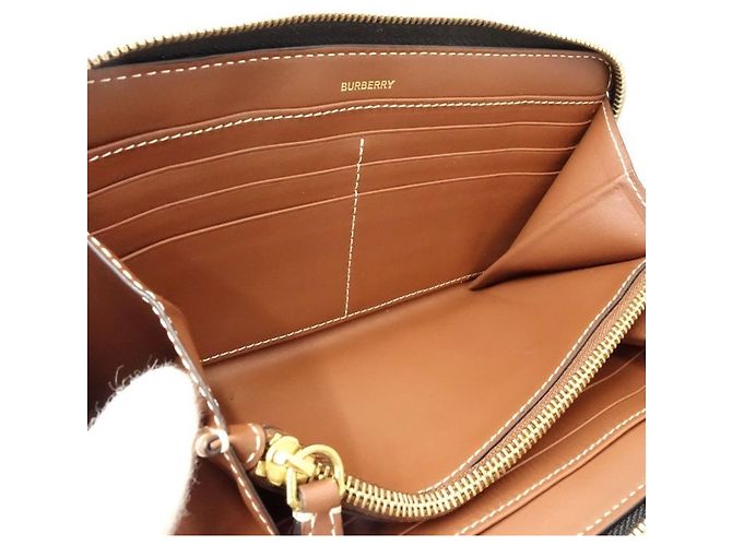 Cartera larga para mujer Burberry Negro Blanco - vista 9