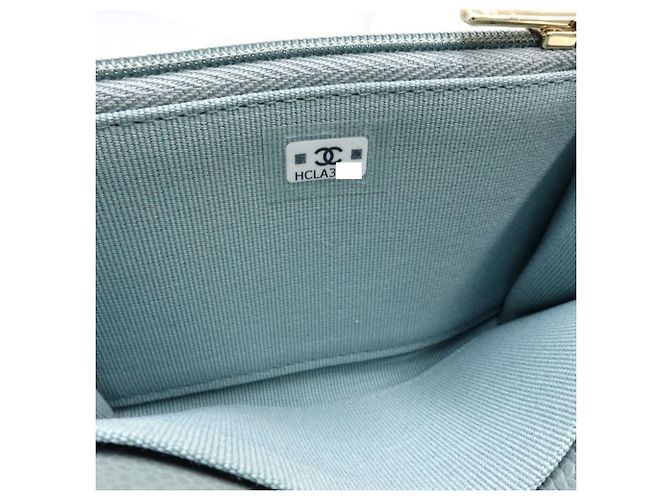 Monedero de piel de becerro granulado Chanel Verde - vista 10