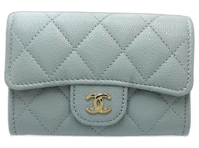 Monedero de piel de becerro granulado Chanel Verde - vista 2