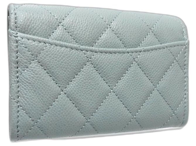 Monedero de piel de becerro granulado Chanel Verde - vista 4