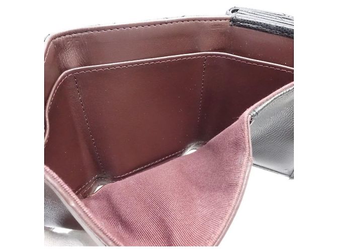 Timeless Cartera tríptico Chanel en piel de becerro granulado negro - vista 9