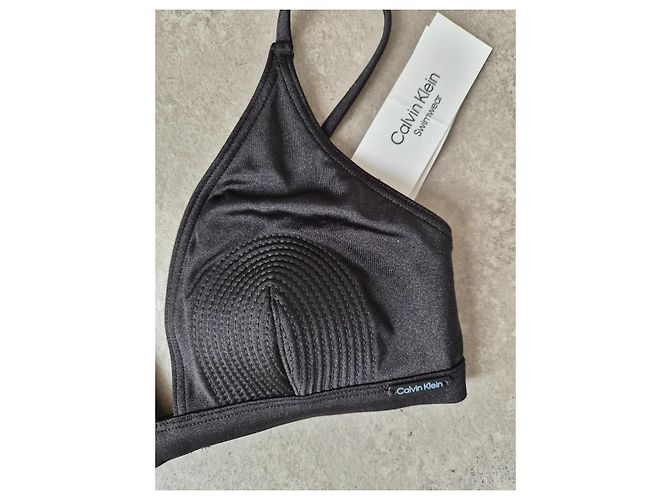 Calvin Klein Top de Bikini Triangle Negro - vista 3