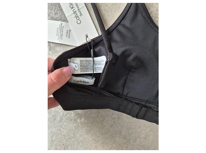 Calvin Klein Top de Bikini Triangle Negro - vista 5