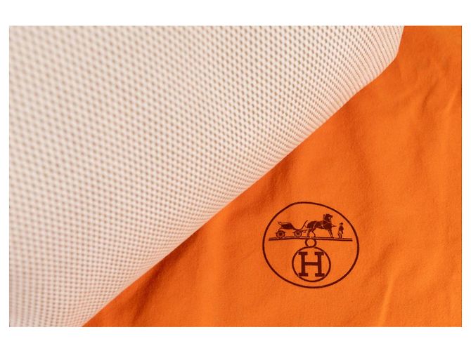 Hermès Herbag GM in tela beige e pelle naturale Marrone - vista 9