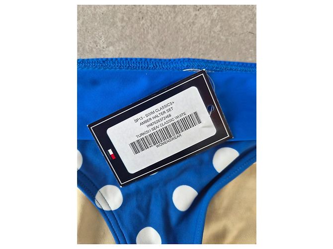Tommy Hilfiger Bikini-Unterteil mit Punkten - Blau Weiß - Ansicht 4