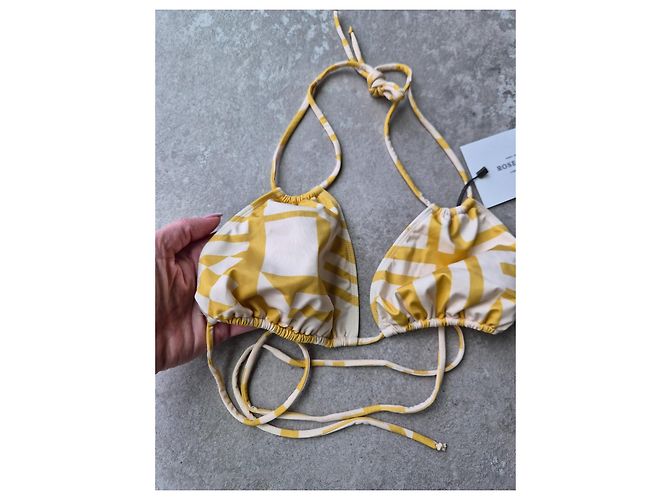 Roseanna Top Bikini Edith-Clea Stampa Geometrica Giallo e Crema Crudo - vista 2