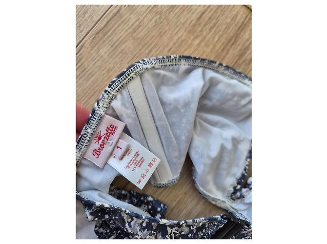 Autre Marque Conjunto de Bikini Bronzette Paris Estampado Abstracto Blanco Gris Azul oscuro - vista 6
