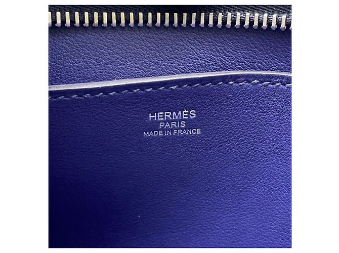 Hermès Clutch Kara Hermes in Jaune Ambre e Blue Ancre Nero Giallo - vista 11