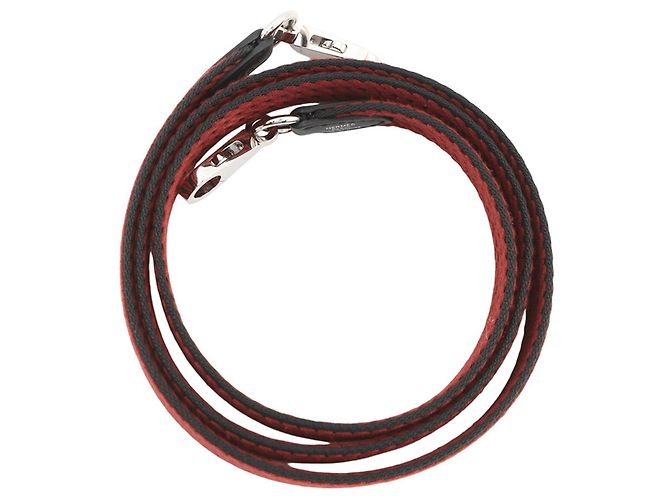 Hermès Tracolla Hermes Bandoulière Nero Rosso - vista 3