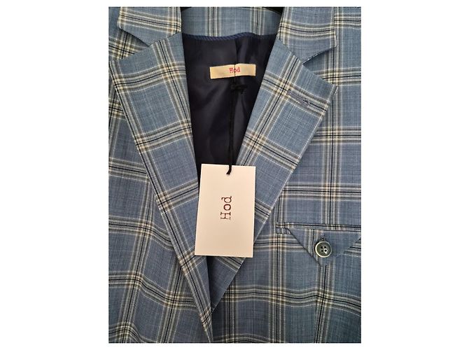 Blazer Hod a quadri blu e bianco - vista 2