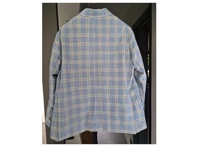 Blazer Hod a quadri blu e bianco - vista 5