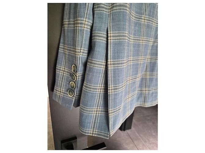 Blazer Hod a quadri blu e bianco - vista 6