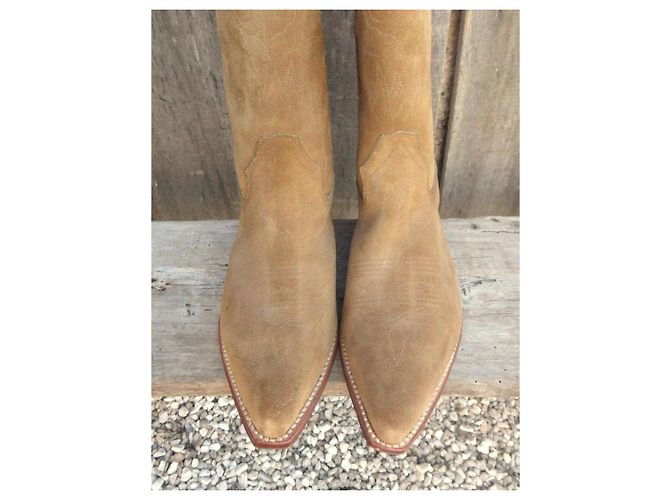 Autre Marque Botas vaqueras de ante marrón eValverde Del Carmino Castaño - vista 4