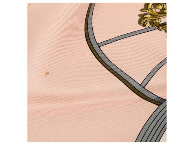 Hermès Sciarpa Carre 90 Springs Hermes Rosa Bianco - vista 5