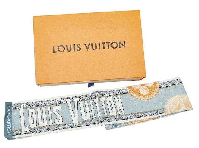 Foulard Louis Vuitton Bandeau Malle Merveilleuse Blu - vista 6