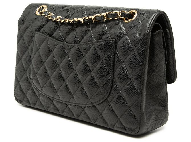 Bolsa de Ombro Chanel Coco Mark Matelassé 25 Double Flap Chain Preto - vista 2