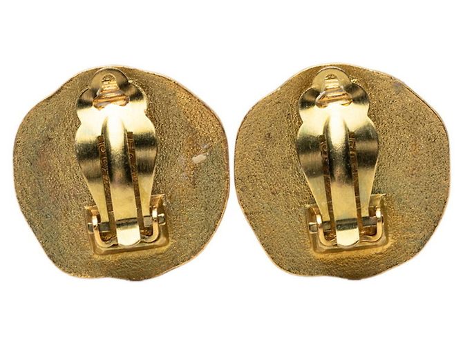 Orecchini a clip vintage Chanel Coco Mark D'oro - vista 2