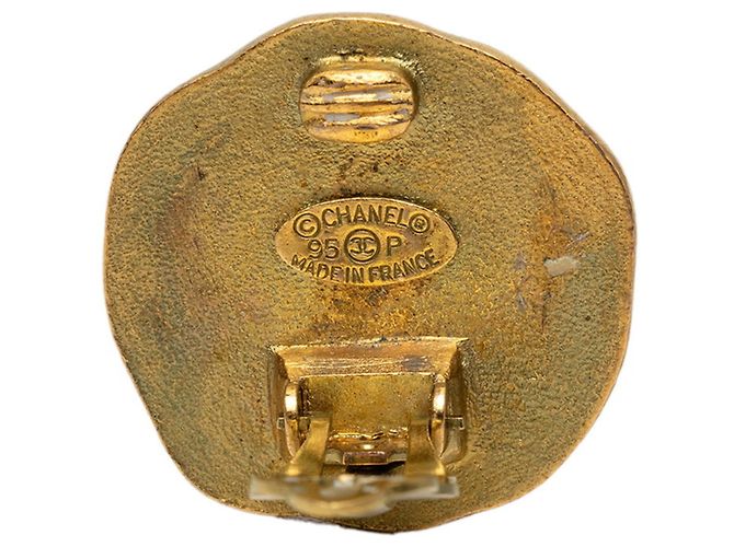 Orecchini a clip vintage Chanel Coco Mark D'oro - vista 3