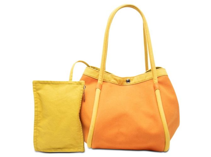 Hermès Borsa Hermes Sac Bag GM Tote a Spalla Arancione Giallo - vista 6