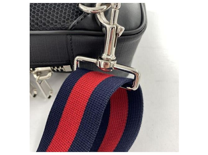 Borsa a tracolla Gucci in materiale GG Supreme Nero Rosso Blu navy - vista 10