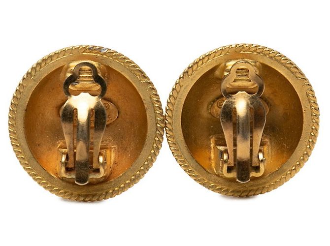Timeless Orecchini tondi vintage Chanel Coco Mark D'oro - vista 2