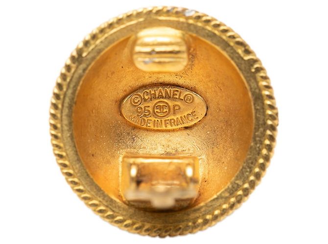 Timeless Orecchini tondi vintage Chanel Coco Mark D'oro - vista 3