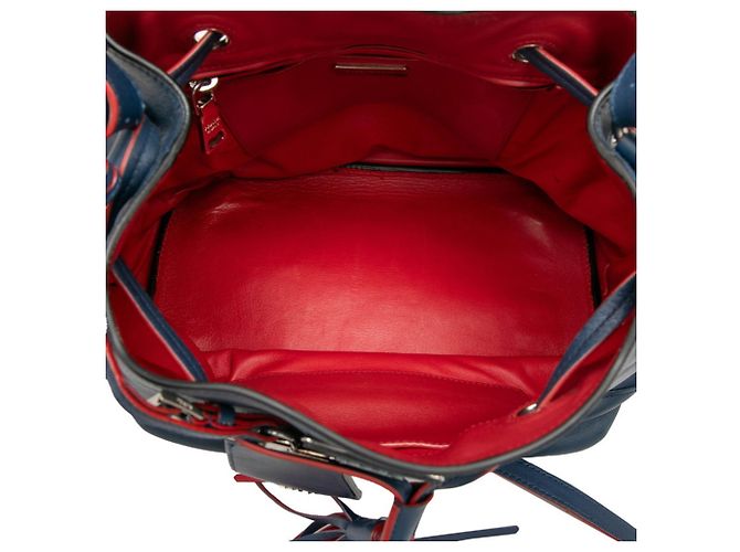 Borsa a mano/Borsa a tracolla con placca logo Triangle Prada Rosso Blu navy - vista 4