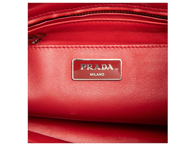 Borsa a mano/Borsa a tracolla con placca logo Triangle Prada Rosso Blu navy - vista 5