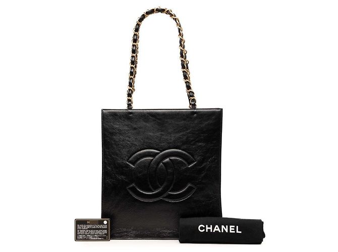 Borsa Tote Chanel Coco Mark Chain Nero - vista 7