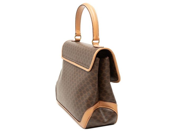 Céline Borsa Celine Macadam in pelle marrone - vista 2
