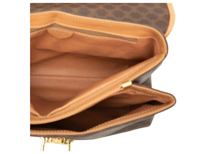 Céline Borsa Celine Macadam in pelle marrone - vista 4