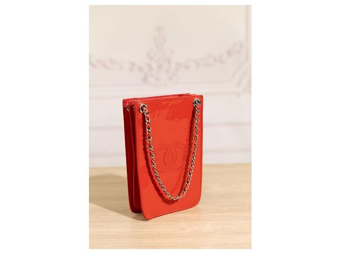 Chanel Clutch in pelle vernice rossa Rosso - vista 6