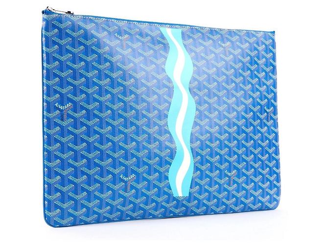 Goyard Pochette Saint Louis PM Bianco Blu Blu chiaro - vista 2