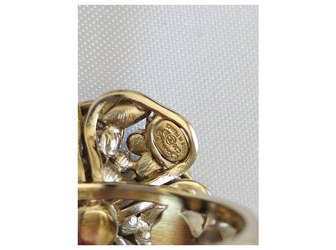 Anello Chanel Camelia CC Cristalli D'oro - vista 3