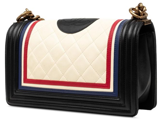 Borsa a Spalla Chanel Coco Mark Matelassé Boy Chain Nero Multicolore - vista 2