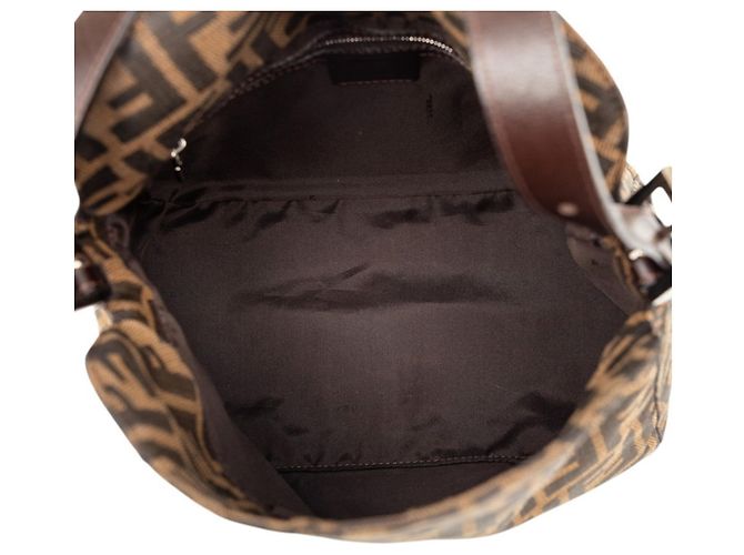 Borsa a tracolla Fendi Zucca Mamma Baguette Marrone - vista 4